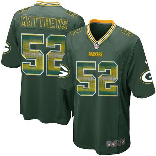 Nike Packers #52 Clay Matthews Green Team Color Men's Stitched NFL Limited Strobe Jersey - Click Image to Close